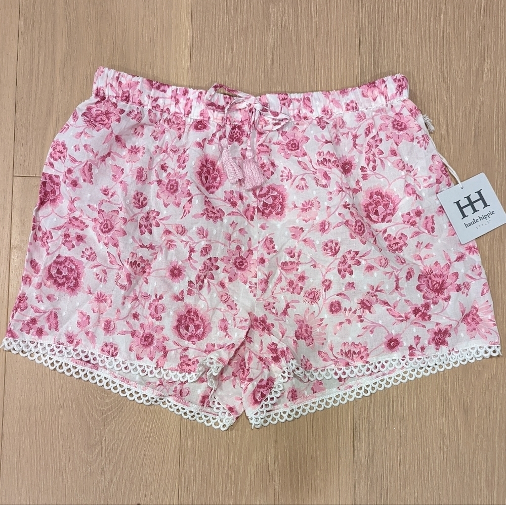 Adorable pink floral boxer style shorts